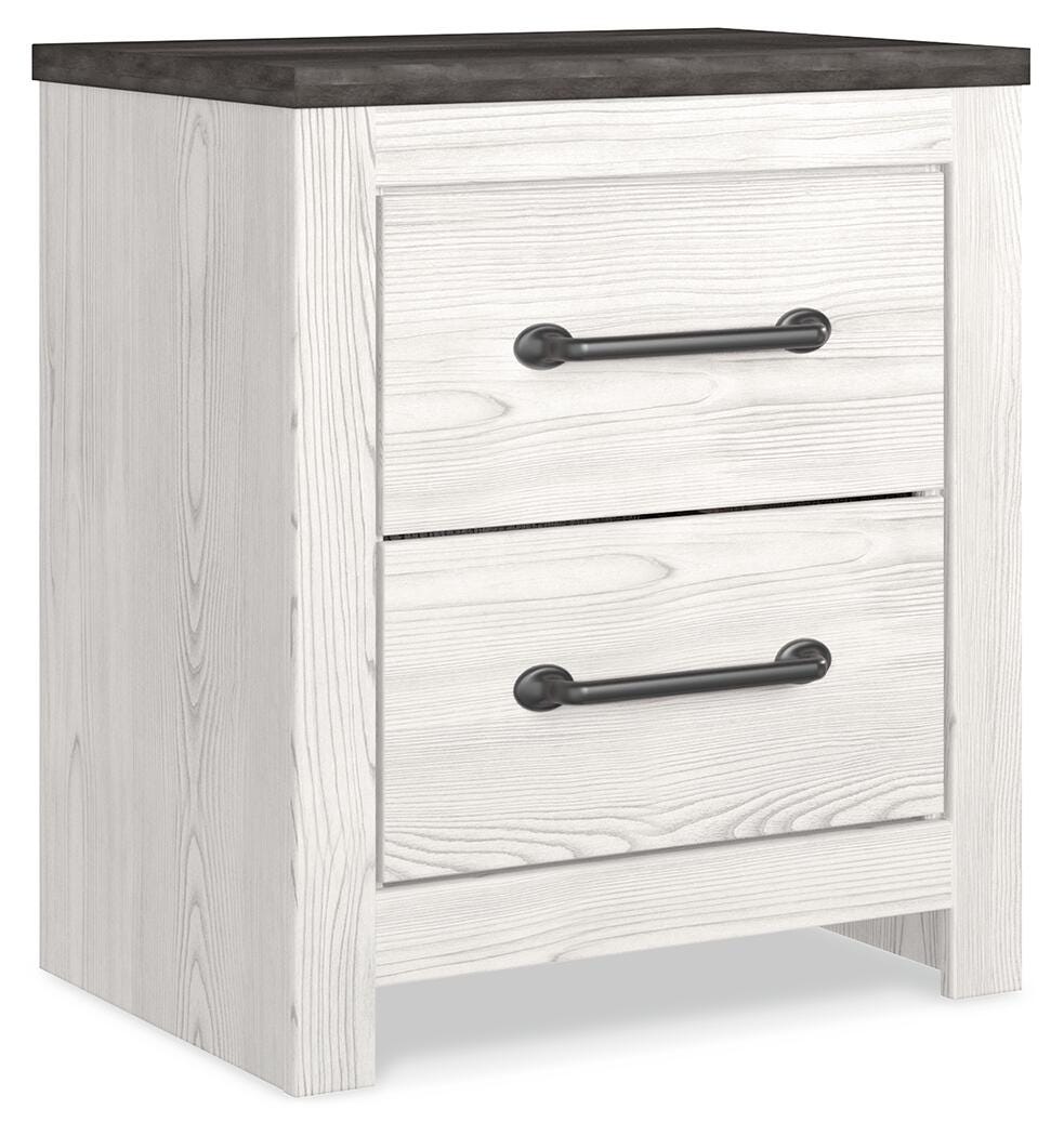 Gerridan White/Gray King Panel Bed, Chest and Nightstand from Ashley Furniture - Luna Furniture
