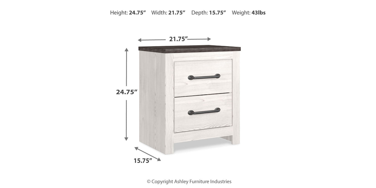 Gerridan White/Gray King Panel Bed, Chest and 2 Nightstands from Ashley Furniture - Luna Furniture