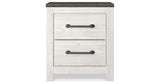 Gerridan Queen Panel Bed with 2 Nightstands in White/Gray from Ashley Furniture - Luna Furniture