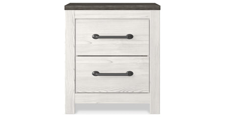 Gerridan Queen Panel Bed with 2 Nightstands in White/Gray from Ashley Furniture - Luna Furniture