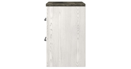Gerridan King Panel Bed with Mirrored Dresser and 2 Nightstands in White/Gray from Ashley - Luna Furniture