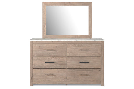 Senniberg Light Brown/White Dresser and Mirror