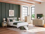 Cielden Soft Gray/Tan Upholstered Platform Bedroom Set from Ashley Furniture - Luna Furniture