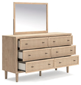 Cielden Queen Panel Bed with Mirrored Dresser in Two-tone from Ashley Furniture - Luna Furniture