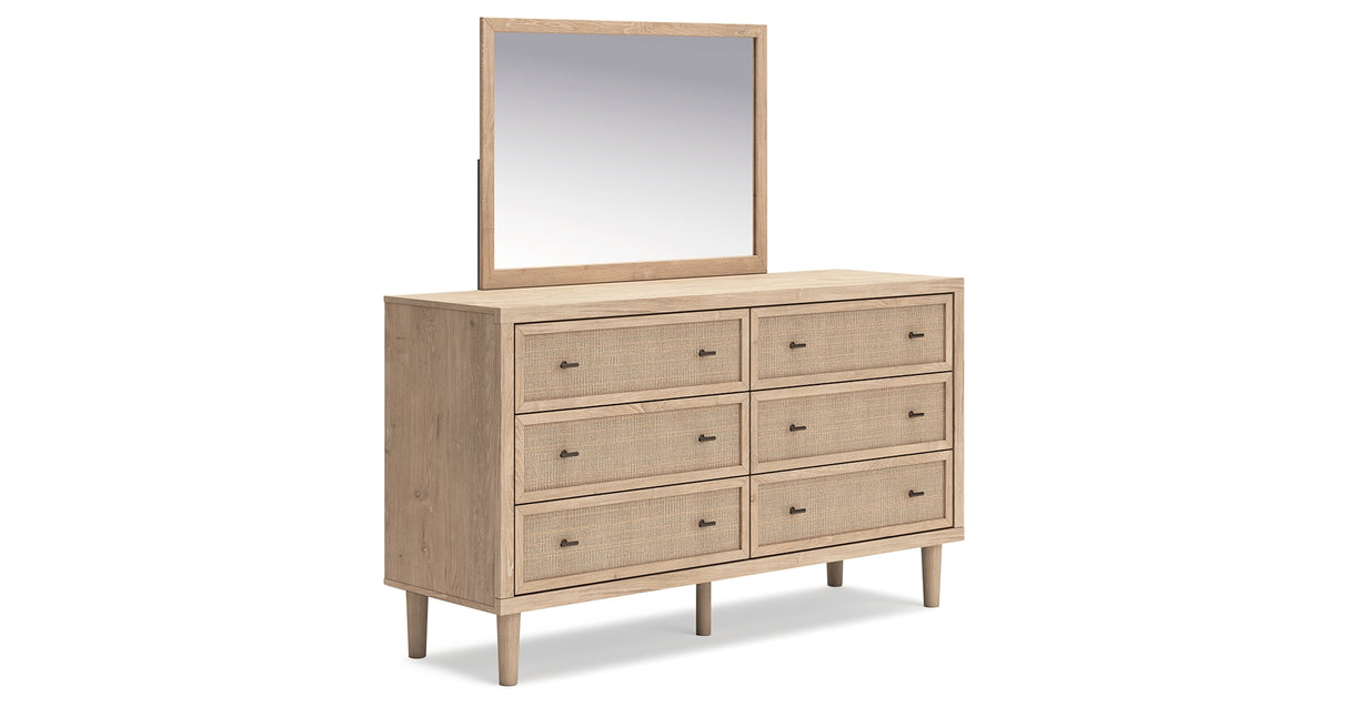 Cielden Queen Panel Headboard with Mirrored Dresser and Chest in Two-tone from Ashley - Luna Furniture