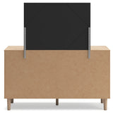 Cielden Queen Panel Bed with Mirrored Dresser in Two-tone from Ashley Furniture - Luna Furniture