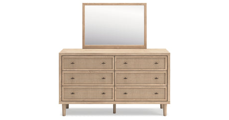 Cielden Queen Panel Headboard with Mirrored Dresser in Two-tone from Ashley Furniture - Luna Furniture