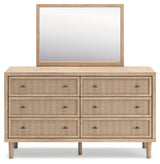 Cielden Queen Panel Bed with Mirrored Dresser in Two-tone from Ashley Furniture - Luna Furniture