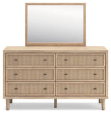 Cielden King Panel Headboard with Mirrored Dresser, Chest and 2 Nightstands in Two-tone from Ashley - Luna Furniture