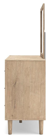 Cielden King Panel Headboard with Mirrored Dresser, Chest and 2 Nightstands in Two-tone from Ashley - Luna Furniture