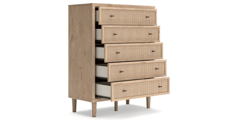 Cielden King Panel Headboard with Mirrored Dresser, Chest and 2 Nightstands in Two-tone from Ashley Furniture - Luna Furniture