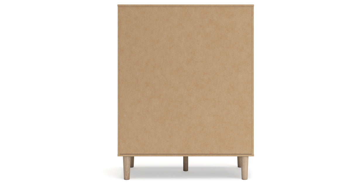 Cielden Full Upholstered Panel Bed with Mirrored Dresser, Chest and 2 Nightstands in Two-tone from Ashley Furniture - Luna Furniture