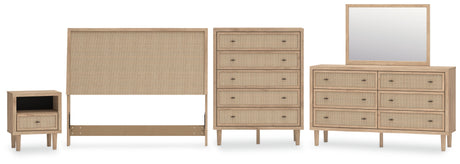 Cielden Queen Panel Headboard with Mirrored Dresser, Chest and Nightstand in Two-tone from Ashley Furniture - Luna Furniture