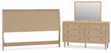 Cielden King Panel Headboard with Mirrored Dresser in Two-tone from Ashley Furniture - Luna Furniture