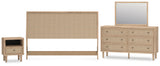 Cielden King Panel Headboard with Mirrored Dresser and Nightstand in Two-tone from Ashley - Luna Furniture
