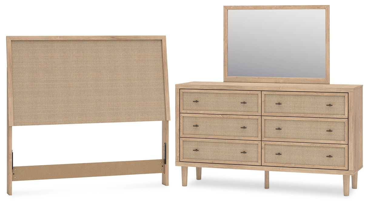 Cielden Two-tone Full Panel Headboard with Mirrored Dresser from Ashley Furniture - Luna Furniture