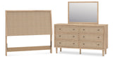 Cielden Full Panel Headboard with Mirrored Dresser in Two-tone from Ashley Furniture - Luna Furniture