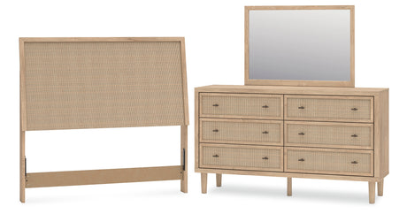 Cielden Full Panel Headboard with Mirrored Dresser in Two-tone from Ashley - Luna Furniture