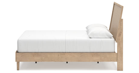 Cielden Tan Queen Platform Bed from Ashley Furniture - Luna Furniture