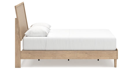 Cielden Tan Queen Platform Bed from Ashley Furniture - Luna Furniture