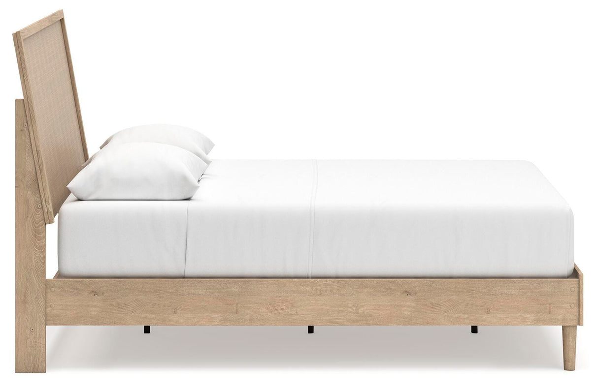 Cielden Queen Panel Bed with Mirrored Dresser in Two-tone from Ashley Furniture - Luna Furniture