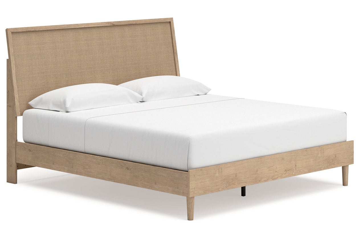 Cielden Tan King Platform Bed from Ashley - Luna Furniture