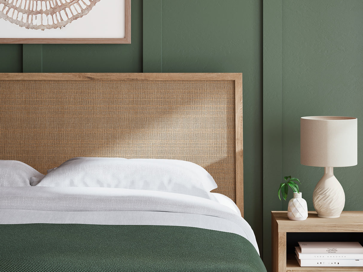 Cielden Tan King Platform Bed from Ashley Furniture - Luna Furniture