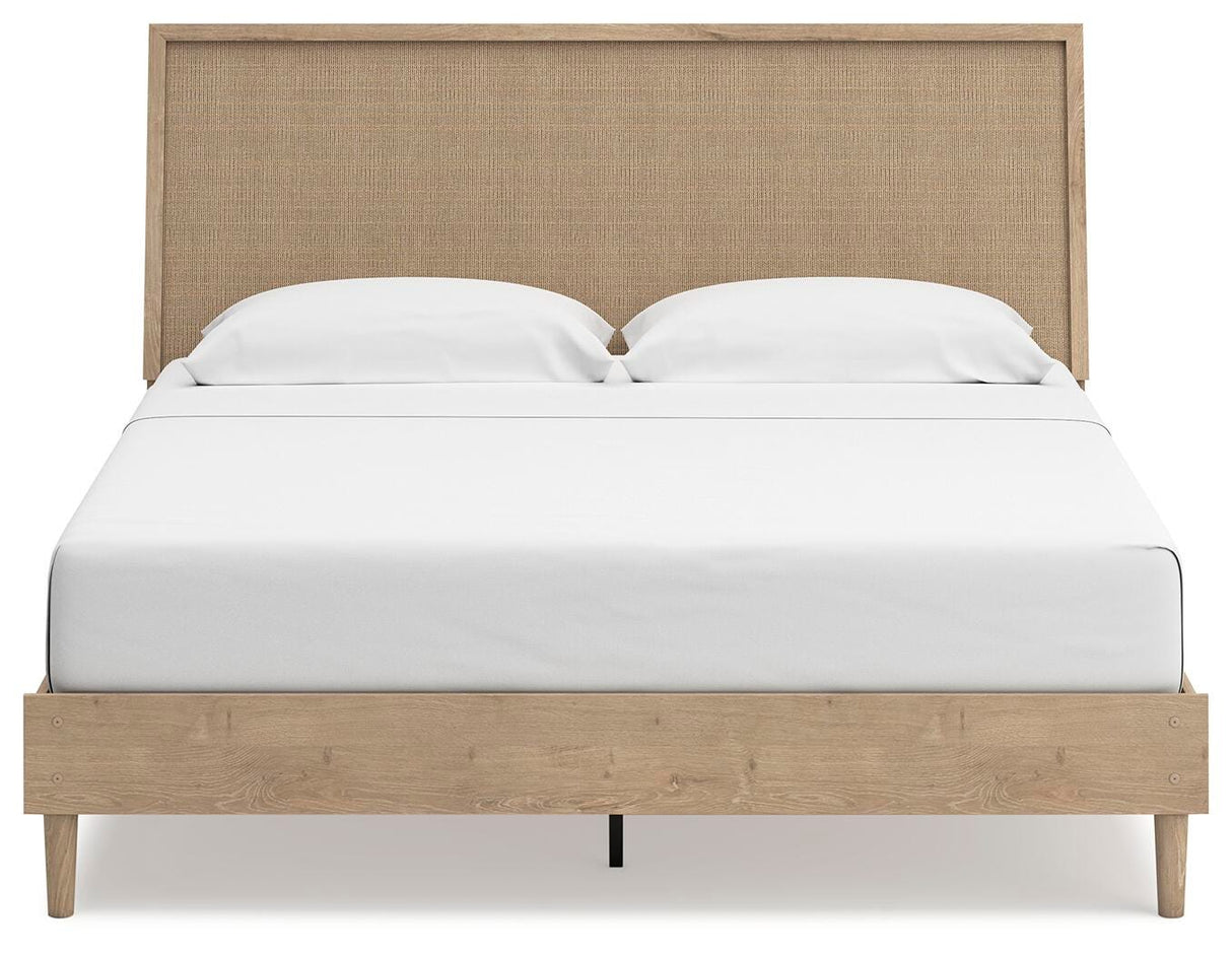 Cielden Tan King Platform Bed from Ashley Furniture - Luna Furniture