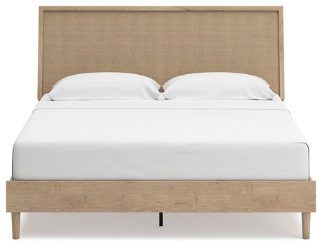 Cielden Tan King Platform Bed from Ashley Furniture - Luna Furniture