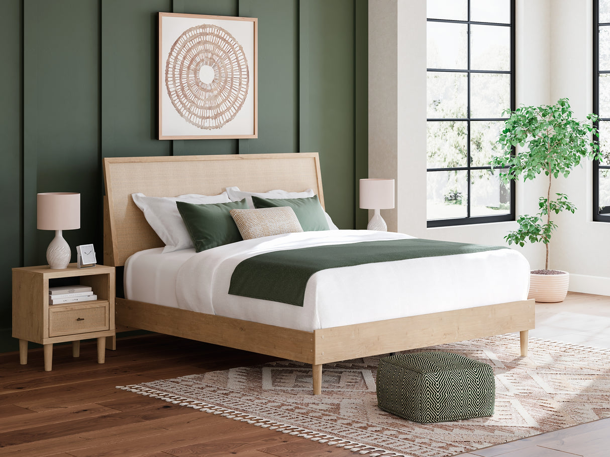 Cielden Tan King Platform Bed from Ashley Furniture - Luna Furniture