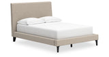 Cielden Soft Gray Full Upholstered Platform Bed from Ashley Furniture - Luna Furniture