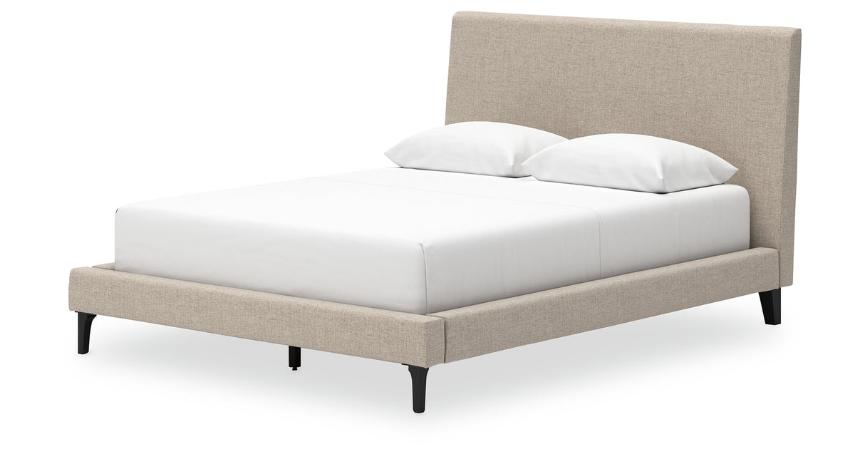 Cielden Soft Gray Queen Upholstered Platform Bed from Ashley Furniture - Luna Furniture
