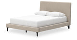 Cielden Soft Gray Queen Upholstered Platform Bed from Ashley Furniture - Luna Furniture