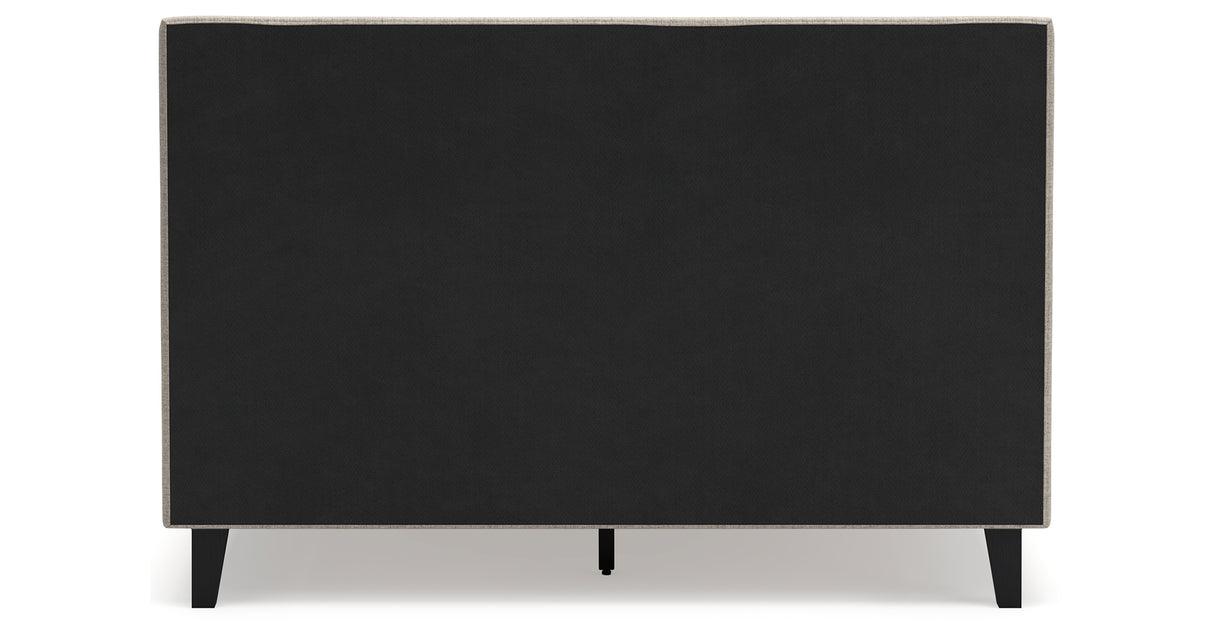 Cielden Soft Gray Queen Upholstered Platform Bed from Ashley Furniture - Luna Furniture