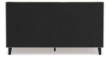 Cielden Soft Gray King Upholstered Platform Bed from Ashley Furniture - Luna Furniture