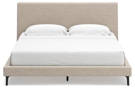 Cielden King Upholstered Bed with Mirrored Dresser in Soft Gray from Ashley Furniture - Luna Furniture