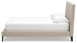 Cielden King Upholstered Bed with Mirrored Dresser in Soft Gray from Ashley Furniture - Luna Furniture