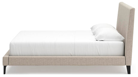 Cielden King Upholstered Bed with Mirrored Dresser in Soft Gray from Ashley Furniture - Luna Furniture