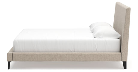 Cielden King Upholstered Bed with Mirrored Dresser in Soft Gray from Ashley Furniture - Luna Furniture