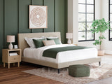 Cielden Soft Gray King Upholstered Platform Bed from Ashley - Luna Furniture