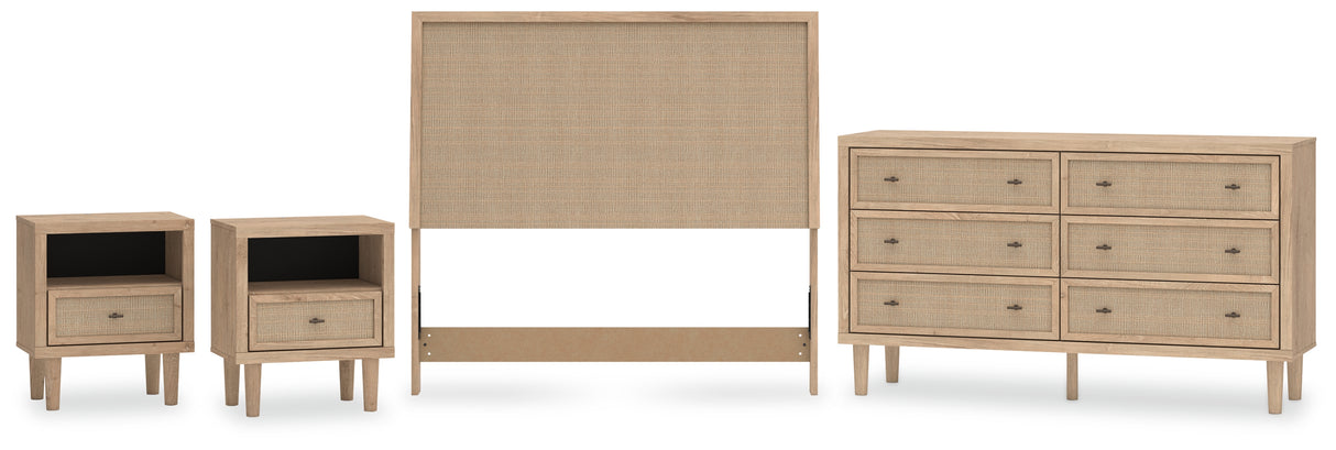 Cielden Full Upholstered Panel Bed with Dresser and 2 Nightstands in Two-tone from Ashley Furniture - Luna Furniture