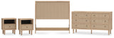 Cielden Full Upholstered Panel Bed with Dresser and 2 Nightstands in Two-tone from Ashley Furniture - Luna Furniture