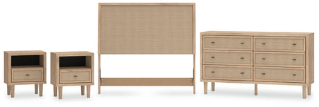 Cielden Full Upholstered Panel Bed with Dresser and 2 Nightstands in Two-tone from Ashley Furniture - Luna Furniture