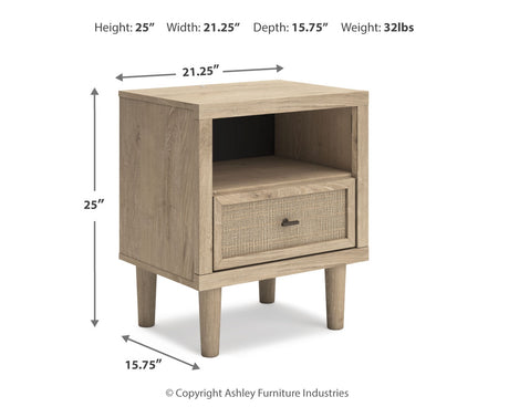 Cielden Full Upholstered Panel Bed with Mirrored Dresser and Nightstand in Two-tone from Ashley Furniture - Luna Furniture