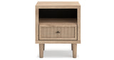 Cielden Full Upholstered Panel Bed with Mirrored Dresser, Chest and 2 Nightstands in Two-tone from Ashley Furniture - Luna Furniture