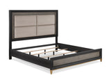 Payson Black/Brown Upholstered Panel Bedroom Set