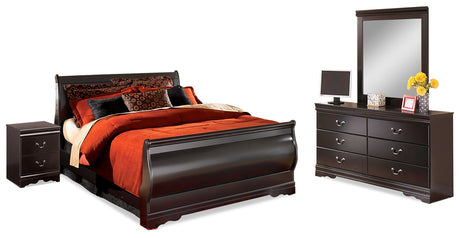 Huey Vineyard Black Sleigh Bedroom Set from Ashley - Luna Furniture