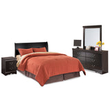 Huey Vineyard Black Queen Sleigh Headboard, Dresser, Mirror and Nightstand from Ashley Furniture - Luna Furniture