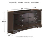 Huey Vineyard Black Queen Sleigh Bed with Mirrored Dresser and Nightstand in Black from Ashley Furniture - Luna Furniture