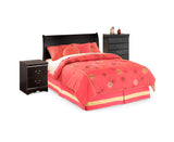 Huey Vineyard Black Full Sleigh Headboard, Chest and Nightstand from Ashley Furniture - Luna Furniture